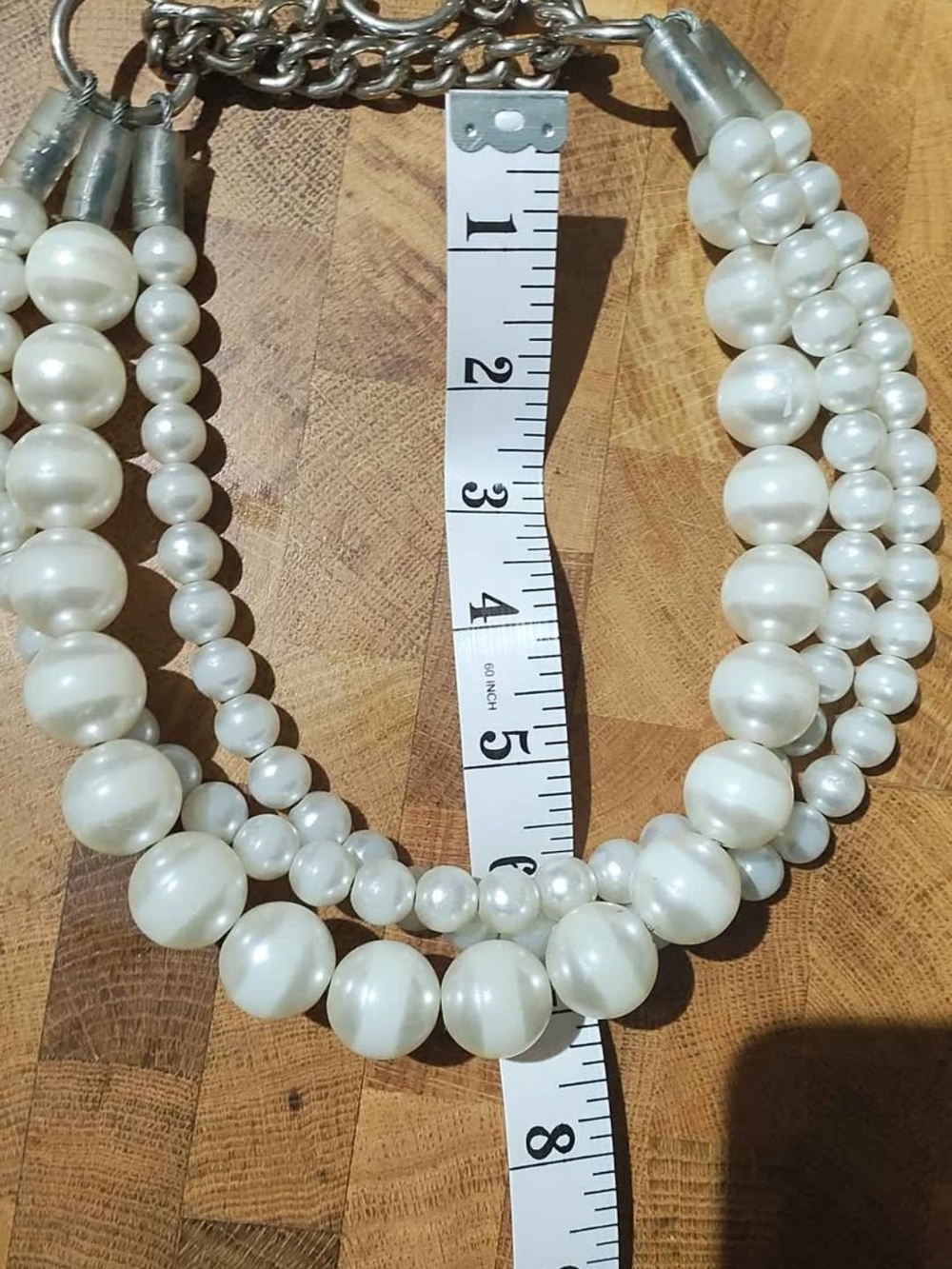 Classic White Faux Pearl Multi-Strand Necklace For Dog
